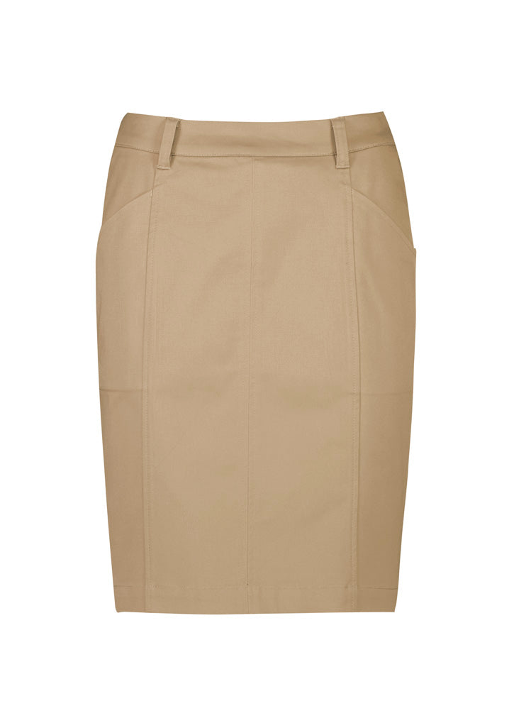 Women's Mid Waist Stretch Chino Skirt